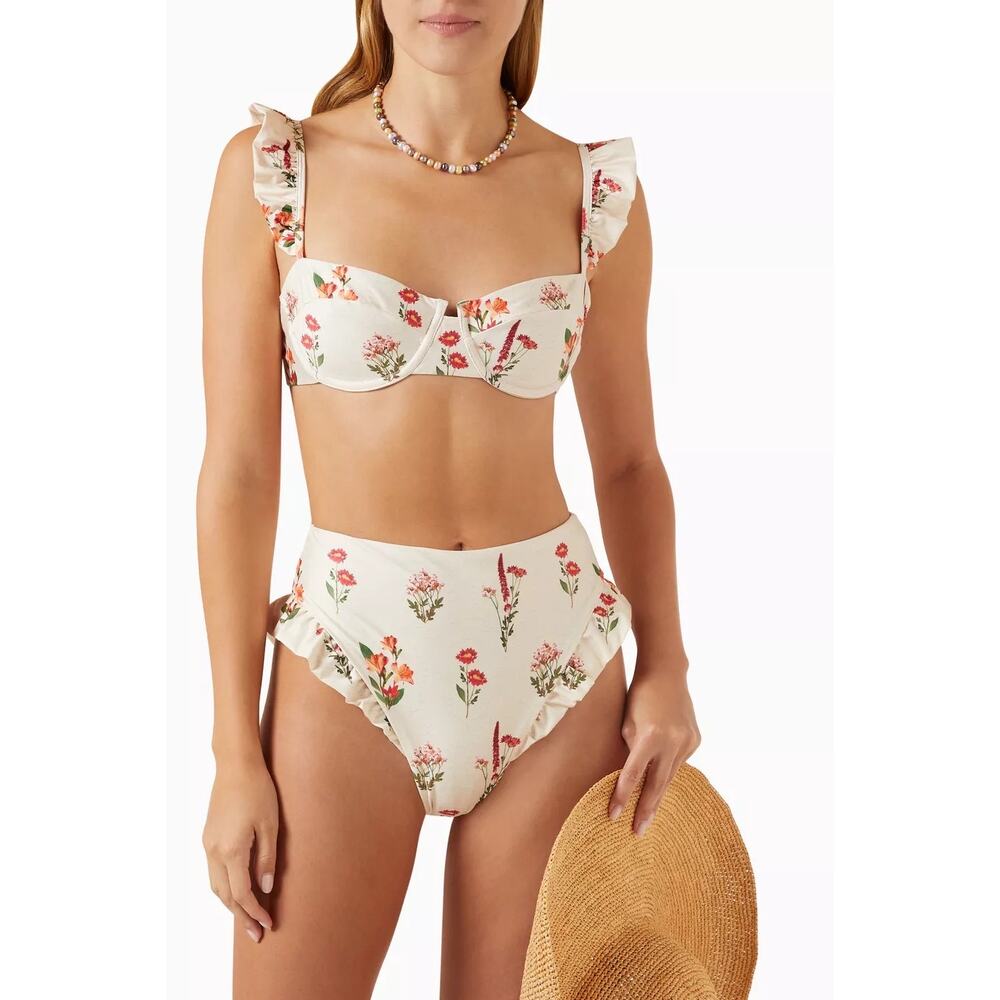 Agua by Agua Bendita Set Kiwi Oasis Underwire Top and Jengibre Oasis size S